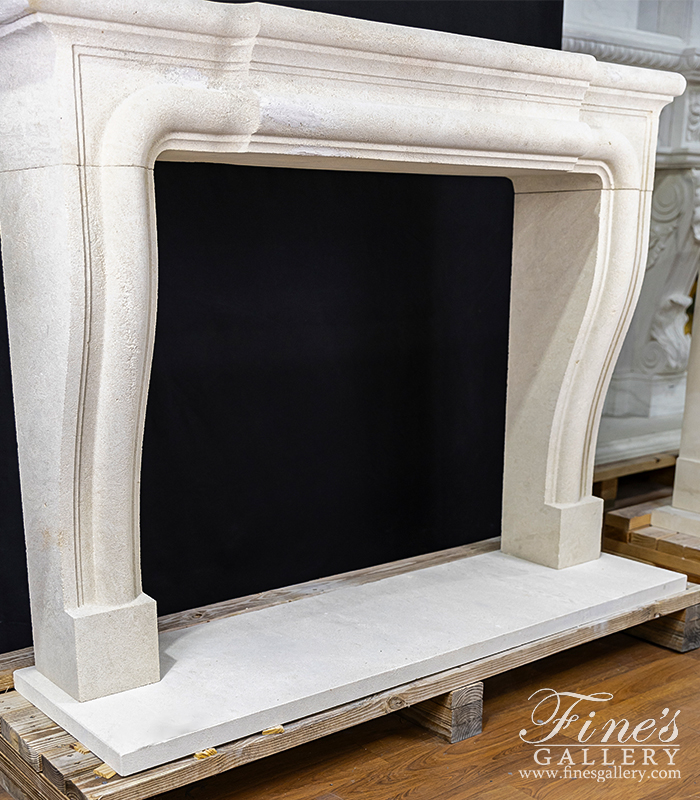 Marble Fireplaces  - Old World Mantel In French Limestone  - MFP-2510